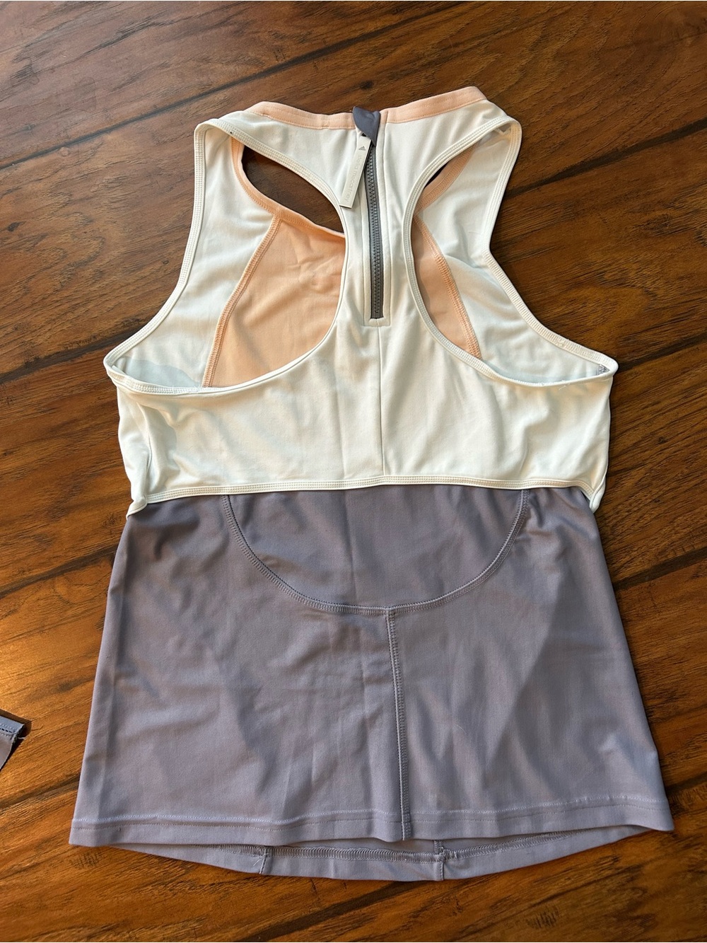 adidas Peach, White & Gray Athletic Tank and Pleated Skirt Set - Picture 2 of 4